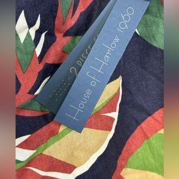 HOUSE OF HARLOW 1960 Linen Blend Crop Top and Tiered Maxi Skirt Set Size M - Picture 8 of 9